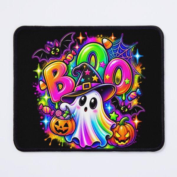 Item preview, Neon Rainbow Boo Halloween Ghost designed and sold by SoftStyleStudio ⭐⭐⭐.