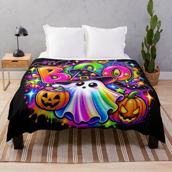 Item preview, Neon Rainbow Boo Halloween Ghost designed and sold by SoftStyleStudio ⭐⭐⭐.