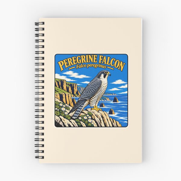 Item preview, Peregrine Falcon Vintage Woodcut Bird Illustration designed and sold by American Fieldmark Studio.