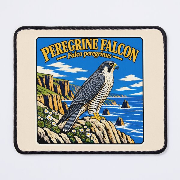 Item preview, Peregrine Falcon Vintage Woodcut Bird Illustration designed and sold by American Fieldmark Studio.