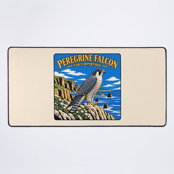 Item preview, Peregrine Falcon Vintage Woodcut Bird Illustration designed and sold by American Fieldmark Studio.