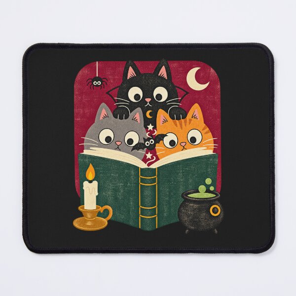 Item preview, Spooky Reading Cats Retro Halloween Book Lover Art designed and sold by AmiGraph.