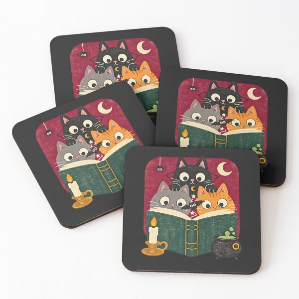 Item preview, Spooky Reading Cats Retro Halloween Book Lover Art designed and sold by AmiGraph.