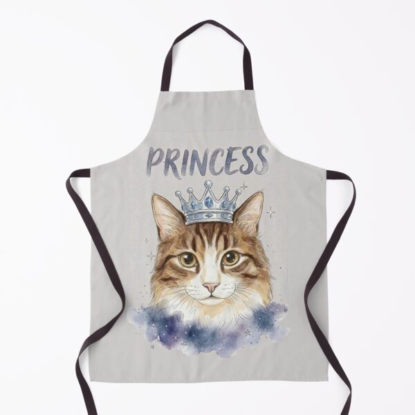 Item preview, Watercolor Cat Princess with Crown - Cute Royal Tabby Kitty designed and sold by PetalsPaws.