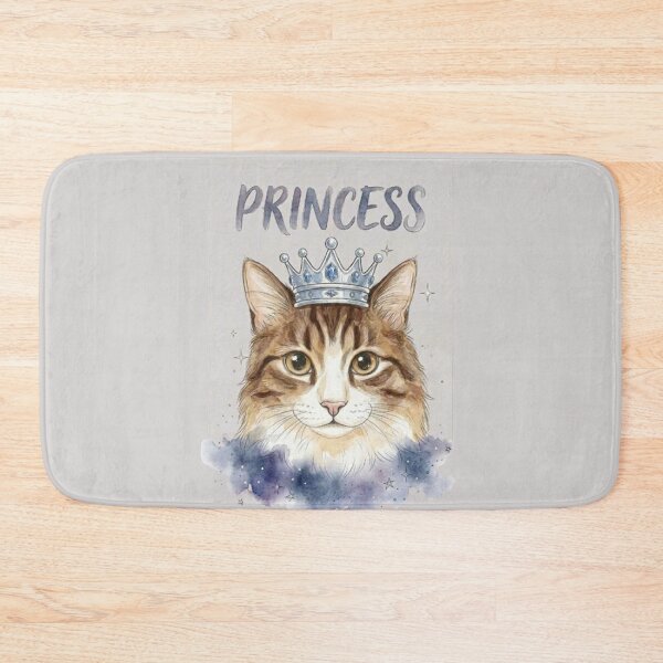Item preview, Watercolor Cat Princess with Crown - Cute Royal Tabby Kitty designed and sold by PetalsPaws.