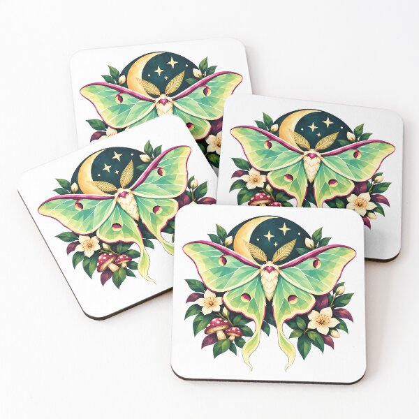 Item preview, Luna Moth Moon Garden – Geometric Celestial Botanical Art designed and sold by Digital Culture Studio.