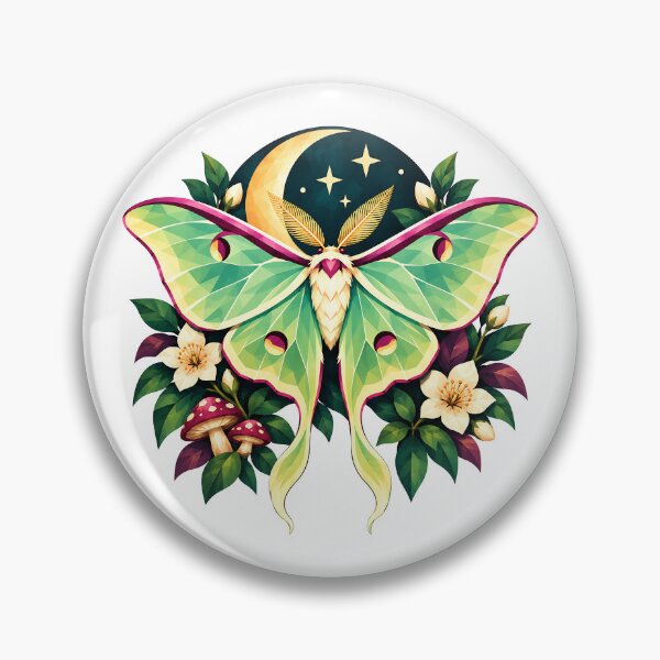 Item preview, Luna Moth Moon Garden – Geometric Celestial Botanical Art designed and sold by Digital Culture Studio.