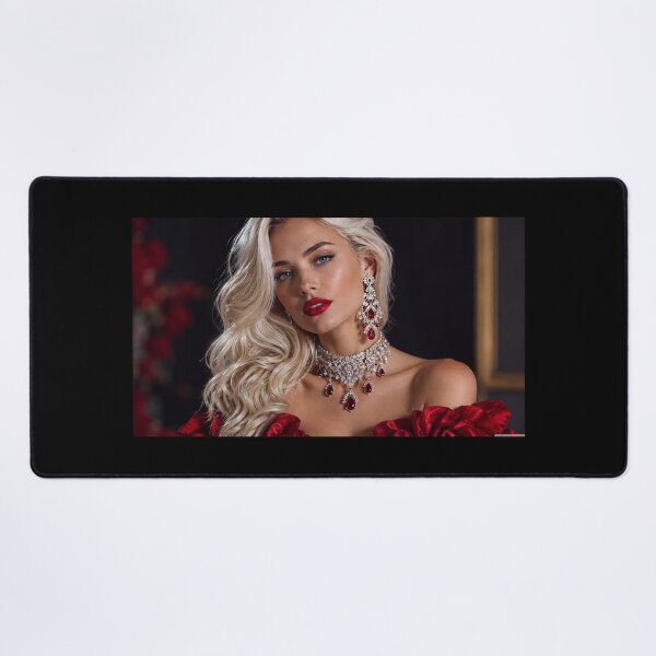 Item preview, Beautiful blonde woman in a red dress designed and sold by KNBS.