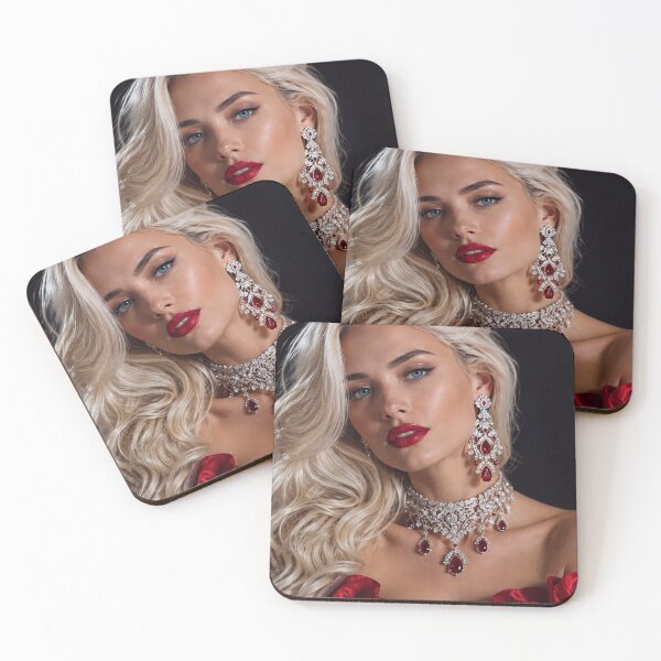 Item preview, Beautiful blonde woman in a red dress designed and sold by KNBS.