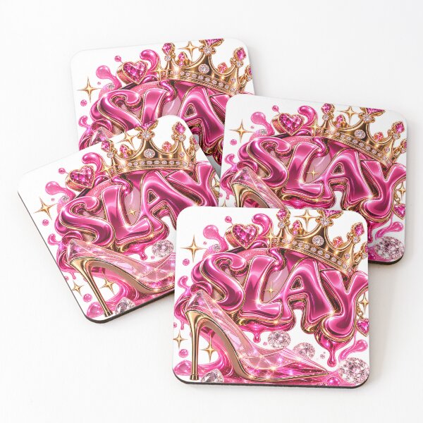 Item preview, SLAY – Pink Glam 3D Typography designed and sold by AnastasiaNensy.