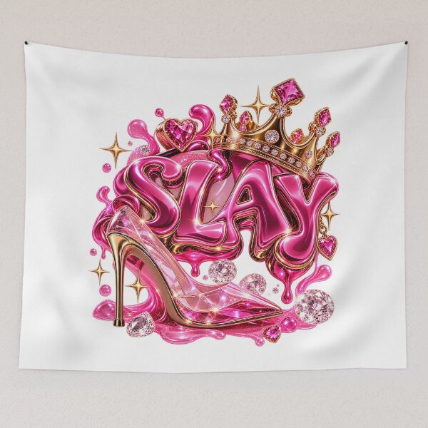 Item preview, SLAY – Pink Glam 3D Typography designed and sold by AnastasiaNensy.