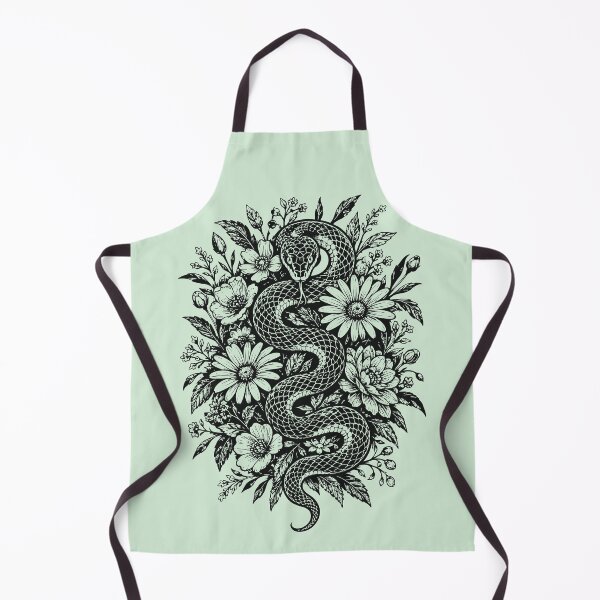 Item preview, Floral Snake Vintage Linocut Botanical Serpent designed and sold by Y-Vibes.