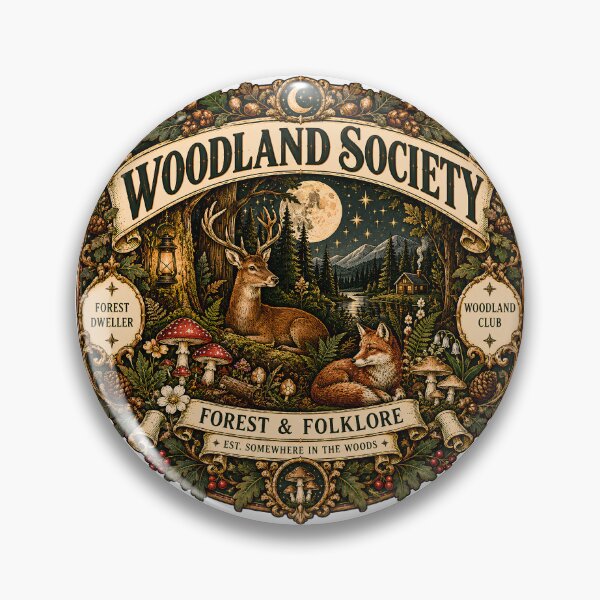 Item preview, Vintage Woodland Society Forest Badge designed and sold by MysticCanvasAi.