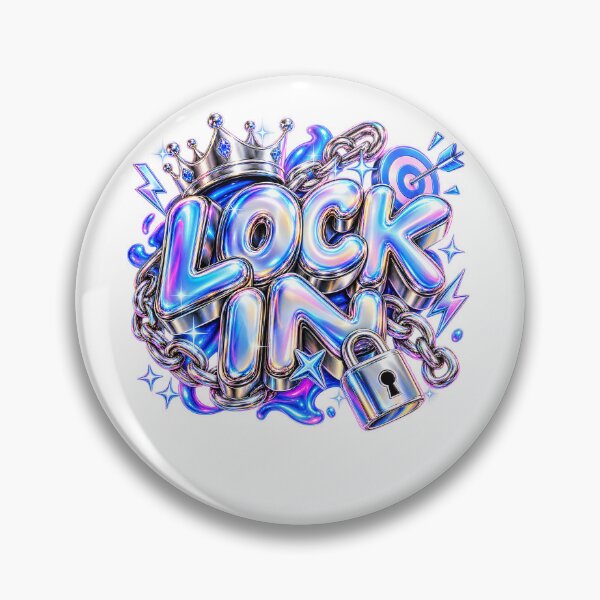 Item preview, LOCK IN – Chrome 3D Motivation Art designed and sold by AnastasiaNensy.