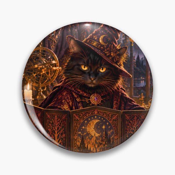 Item preview, Black Cat Dungeon Master Fantasy Art designed and sold by Mama Leenah.