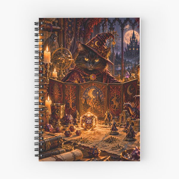 Item preview, Black Cat Dungeon Master Fantasy Art designed and sold by Mama Leenah.