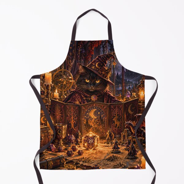 Item preview, Black Cat Dungeon Master Fantasy Art designed and sold by Mama Leenah.