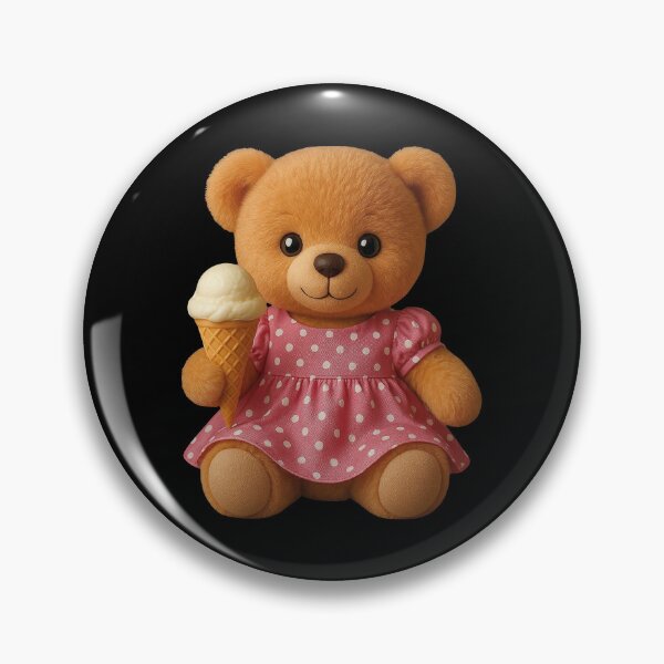 Item preview, Fashionista Teddy Bear Pink Dress Ice Cream  2 Shapes Mania designed and sold by Shapes-Mania.