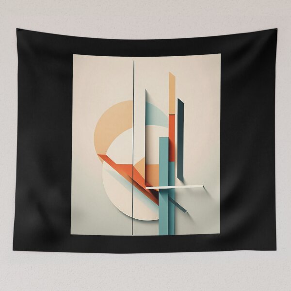 Item preview, Bauhaus-Inspired Geometric Artwork - Circular And Linear Patterns In Vibrant Colors - Uhd Digital Print designed and sold by IconiCrew.