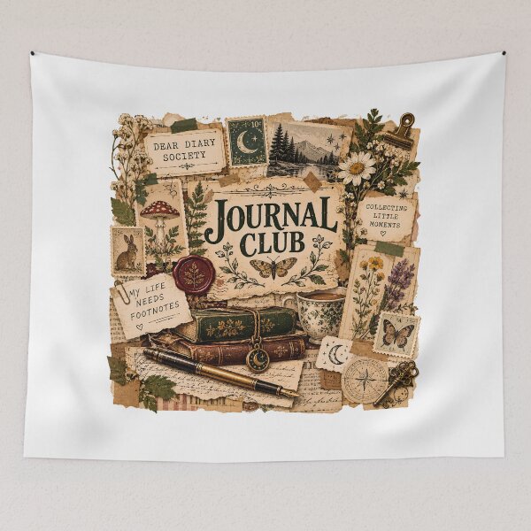 Item preview, Vintage Journal Club Scrapbook Collage designed and sold by MysticCanvasAi.