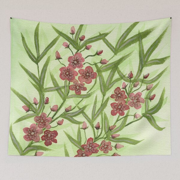 Item preview, Chinoiserie Oleander in Watercolours in Rome after Diane Hill designed and sold by LymphomaLass.