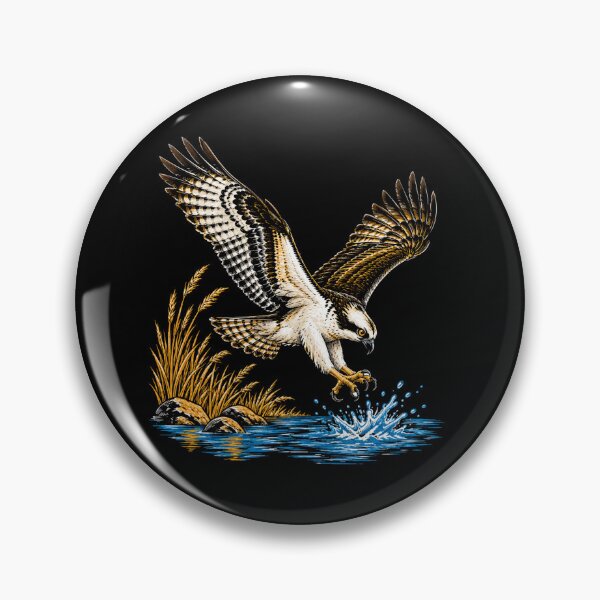 Item preview, Vintage Osprey Eagle Diving Into Water Wildlife designed and sold by Moizento.
