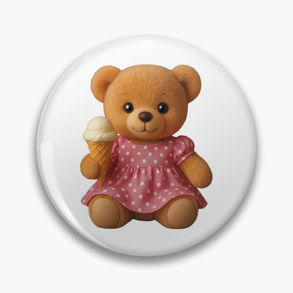 Item preview, Fashionista Teddy Bear Pink Dress Ice Cream Shapes Mania designed and sold by Shapes-Mania.