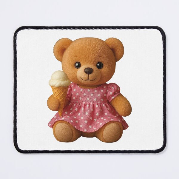 Item preview, Fashionista Teddy Bear Pink Dress Ice Cream Shapes Mania designed and sold by Shapes-Mania.