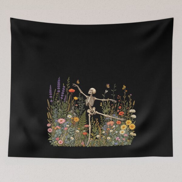 Item preview, Skeleton Dancing Arabesque Wildflower Botanical Floral Cottagecore Nature Lover Illustrative Women's designed and sold by faridman.