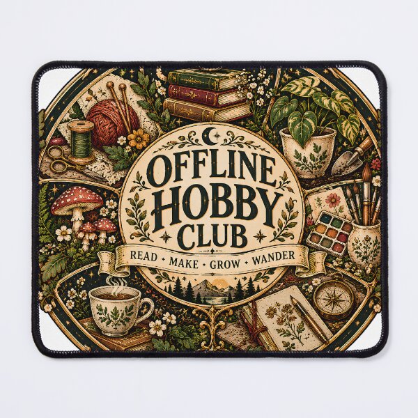 Item preview, Vintage Offline Hobby Club Badge designed and sold by MysticCanvasAi.