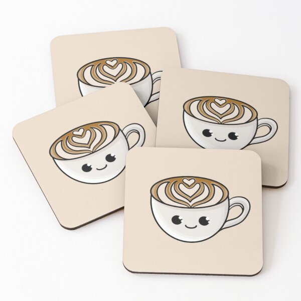 Item preview, Latte Coffe Espresso Kawaii Food Art designed and sold by Super Neon Pixels .