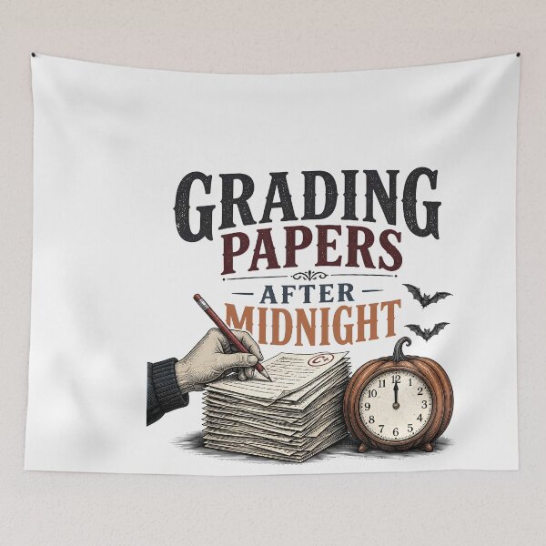 Item preview, Grading Papers After Midnight Spooky Teacher Late Work designed and sold by LiviuGligoros.