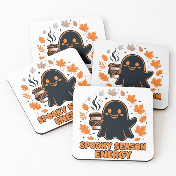 Item preview, Spooky Season Energy Cute Ghost Halloween T-Shirt designed and sold by ApparelOutpost.