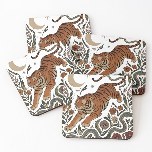 Item preview, Wild Tiger Vintage Folk Art designed and sold by unadeara.