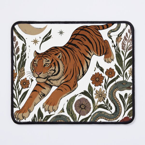Item preview, Wild Tiger Vintage Folk Art designed and sold by unadeara.