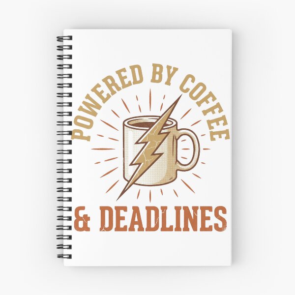 Item preview, Powered by Coffee and Deadlines designed and sold by AURA Vibes.