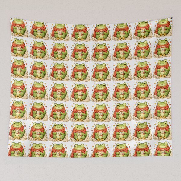 Item preview, Cozy Frog with Tea – Cute Cottage core Frog designed and sold by Morty'sArt.