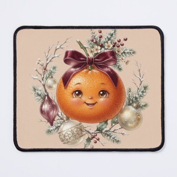 Item preview, Christmas Mandarin – Elegant Festive Citrus Character designed and sold by ImageryLoom.