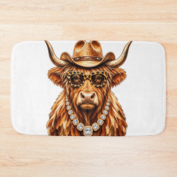 Item preview, Glam Highland Cow Western Cowgirl Leopard Glasses Rhinestone Jewelry designed and sold by 76Valeria.
