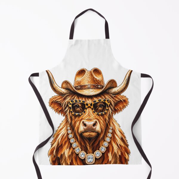 Item preview, Glam Highland Cow Western Cowgirl Leopard Glasses Rhinestone Jewelry designed and sold by 76Valeria.