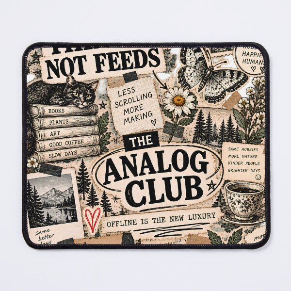 Item preview, Vintage Analog Club Zine Collage designed and sold by MysticCanvasAi.