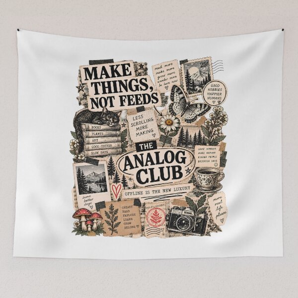 Item preview, Vintage Analog Club Zine Collage designed and sold by MysticCanvasAi.
