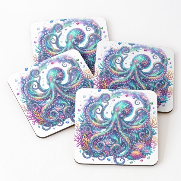 Item preview, Octopus with aurora lights designed and sold by kidoramagic.