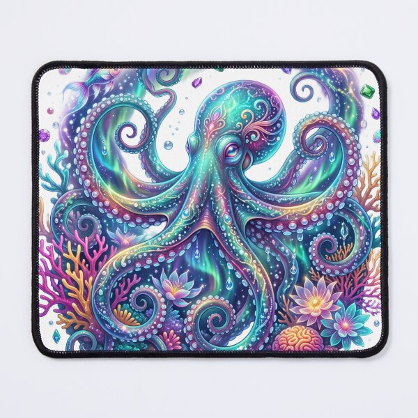 Item preview, Octopus with aurora lights designed and sold by kidoramagic.