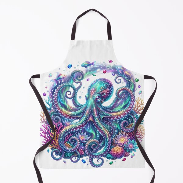 Item preview, Octopus with aurora lights designed and sold by kidoramagic.