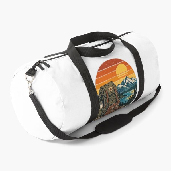 Item preview, Vintage Hiking Boots Backpack Mountain Sunset designed and sold by ThePrintArt.