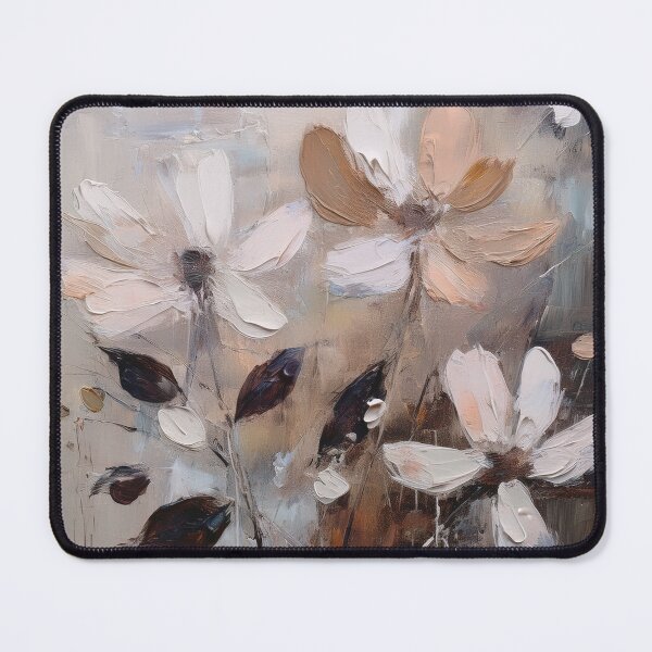 Item preview, Beige Neutral earthy flowers oil painting artwork autumn leaves floral botanicals Beige brown leafy abstract textured Rustic Vintage wildflowers  designed and sold by navitalidesign.