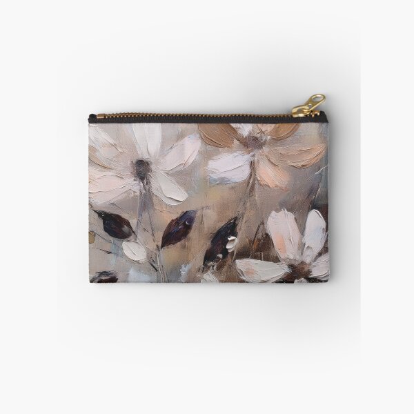 Item preview, Beige Neutral earthy flowers oil painting artwork autumn leaves floral botanicals Beige brown leafy abstract textured Rustic Vintage wildflowers  designed and sold by navitalidesign.