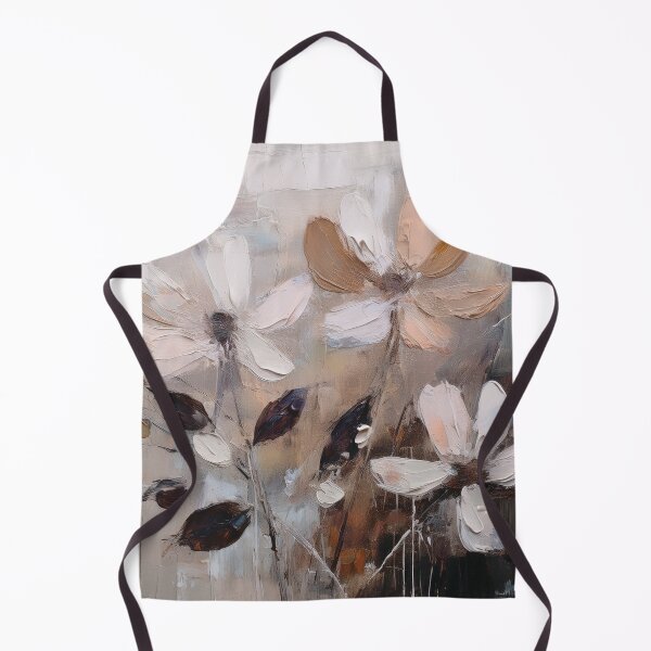 Item preview, Beige Neutral earthy flowers oil painting artwork autumn leaves floral botanicals Beige brown leafy abstract textured Rustic Vintage wildflowers  designed and sold by navitalidesign.