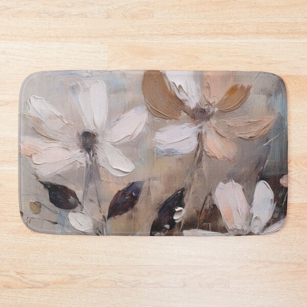 Item preview, Beige Neutral earthy flowers oil painting artwork autumn leaves floral botanicals Beige brown leafy abstract textured Rustic Vintage wildflowers  designed and sold by navitalidesign.